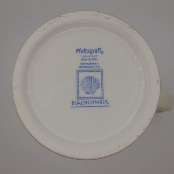 Pfaltgraff Shell Coral and Seahorse Beachcomber Tall Mug Green Blue White - Picture 4 of 4